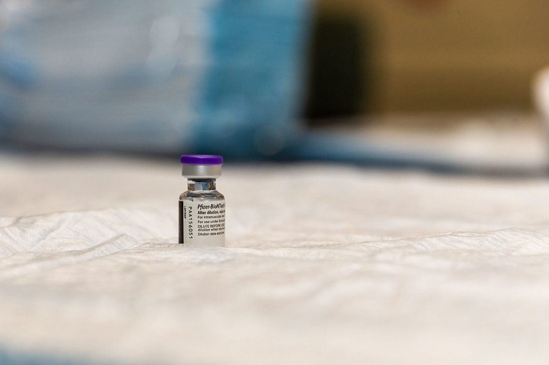 A vial of Pfizer-BioNTech COVID-19 vaccine